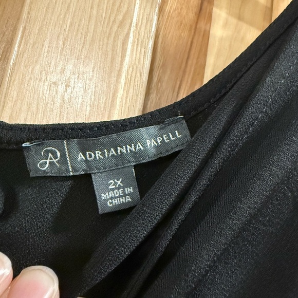 Adrianna Papell Elbow Length Lace Black Blouse Top Whimsigoth Business Casual - Picture 4 of 9